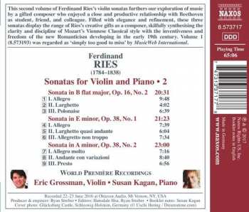 CD Ferdinand Ries: Sonatas For Violin And Piano: 2