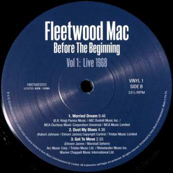 3LP Fleetwood Mac: Before The Beginning Vol 1: Live 1968