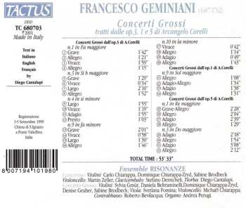 CD Francesco Geminiani: Concerti Grossi 