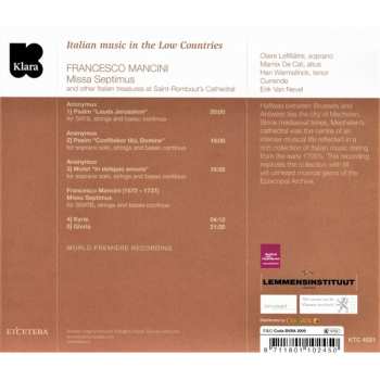 CD Francesco Mancini: Missa Septimus - Italian Music In The Low Countries
