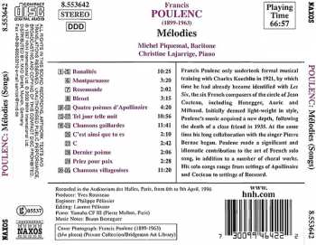 CD Francis Poulenc: Mélodies (Songs)