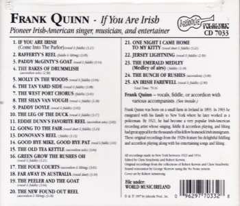CD Frank Quinn: If You Are Irish (Pioneer Irish-American Recordings 1923-34)