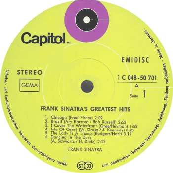 LP Frank Sinatra: Frank Sinatra's Greatest Hits