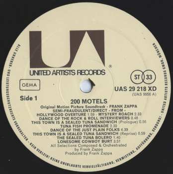 2LP Frank Zappa: 200 Motels