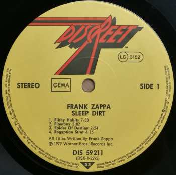LP Frank Zappa: Sleep Dirt