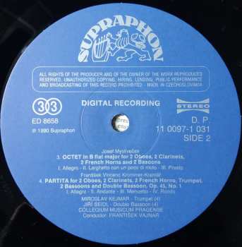LP František Vincenc Kramář - Krommer: Partita / Parthia / Serenata / Ottetto