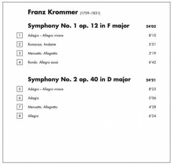 CD František Vincenc Kramář - Krommer: Symphonies 1-3