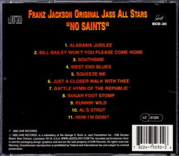 CD Franz Jackson And His Original Jass All-Stars: No Saints