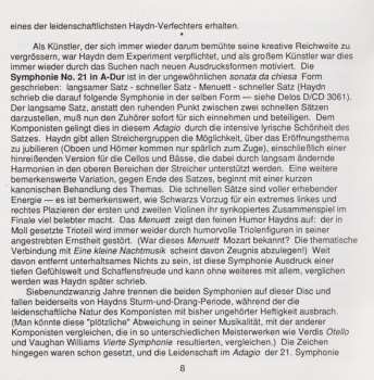 CD Joseph Haydn: Symphony No. 21 In A Major / Cello Concerto No. 1 In C Major / Symphony No. 96 In D Major "The Miracle"