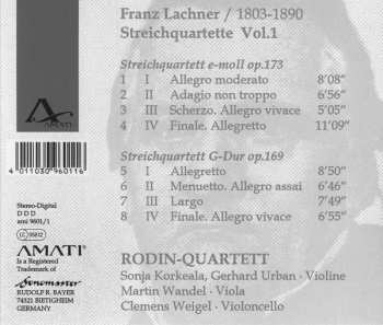 CD Franz Paul Lachner: Streichquartette Vol.1