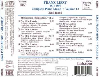 CD Franz Liszt: Hungarian Rhapsodies, Volume 2
