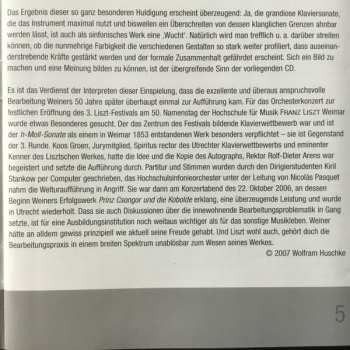 CD Franz Liszt: Liszt & Liszt/Weiner Sonata - World Premier Recording 