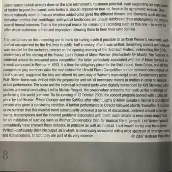 CD Franz Liszt: Liszt & Liszt/Weiner Sonata - World Premier Recording 