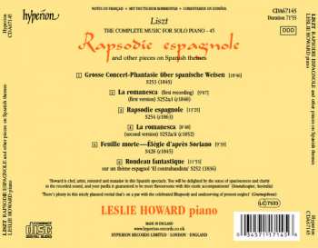 CD Franz Liszt: Rapsodie Espagnole And Other Pieces On Spanish Themes