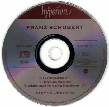 CD Franz Schubert: Impromptus D935 · Piano Pieces D946 · Hüttenbrenner Variations D576