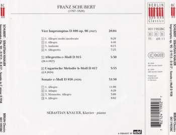 CD Franz Schubert: Impromptus Op. 90, D 915, D 817, Sonate C-Moll D 958
