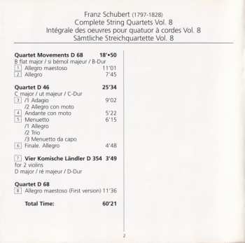 CD Franz Schubert: Complete String Quartets (String Quartet B Flat Major D 68 / String Quartet C Major D 46)