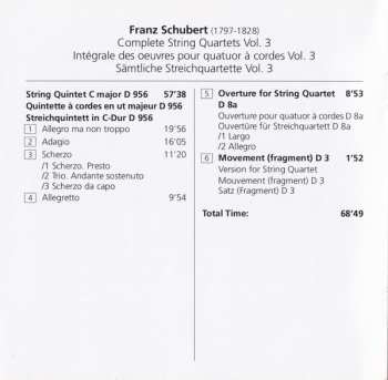 CD Franz Schubert: Complete String Quartets (String Quintet C Major D 050 / Overture In C D 8a / Fragment In C D3)