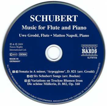 CD Franz Schubert: Music For Flute And Piano
