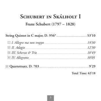 CD Franz Schubert: Quartet In C Major, D.956 / Quartettsatz In C Minor, D.703