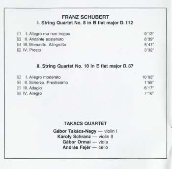 CD Franz Schubert: String Quartets In B Flat Major D.112 • In E Flat Major D.87