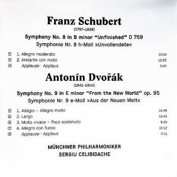 CD Antonín Dvořák: Symphony No. 8 "Unfinished" / Symphony No. 9 "From The New World"