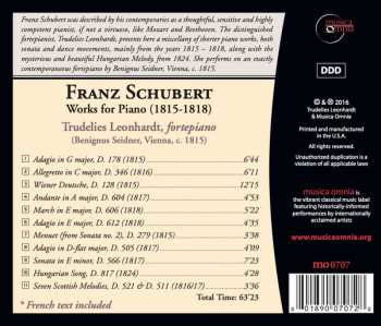 CD Franz Schubert: Works For Piano