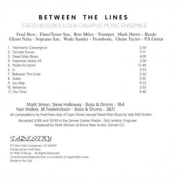 CD Fred Hess: Between The Lines