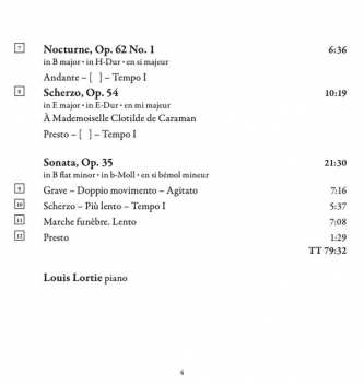 CD Frédéric Chopin: Louis Lortie Plays Chopin Volume 1: Nocturnes, Scherzos, Sonata in B Flat Minor