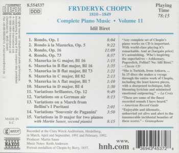 CD Frédéric Chopin: Rondos And Variations