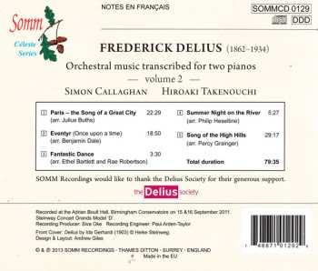 CD Frederick Delius: Orchestral Music Arranged For Two Pianos, Volume 2