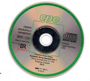 3CD Friedrich Ernst Fesca: Complete String Quartets Vol. 1