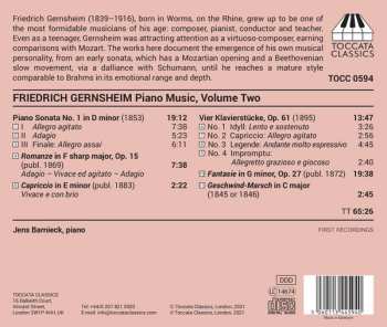 CD Friedrich Gernsheim: Piano Music, Volume Two