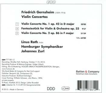 CD Linus Roth: Violin Concertos 1 & 2 - Fantasiestück Op.33