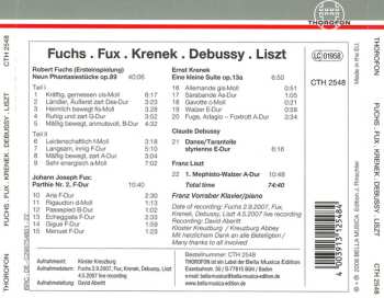 CD Claude Debussy: Fuchs . Fux . Krenek . Debussy . Liszt