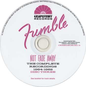 4CD Fumble: Not Fade Away - The Complete Recordings 1964 - 1982
