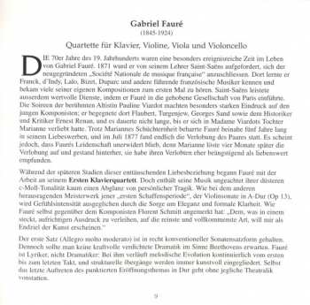 CD Gabriel Fauré: Piano Quartets (No.1 In C Minor, Op 15 / No.2 In G Minor, Op 45)