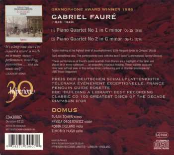 CD Gabriel Fauré: Piano Quartets (No.1 In C Minor, Op 15 / No.2 In G Minor, Op 45)