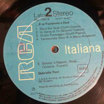 LP Gabriella Ferri: ...E Se Fumarono A Zazà