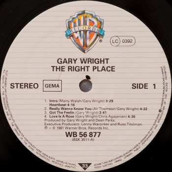 LP Gary Wright: The Right Place