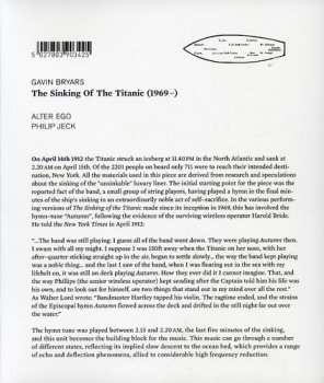 Album Gavin Bryars: The Sinking Of The Titanic