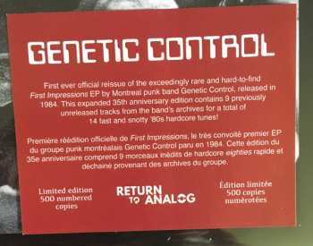 LP Genetic Control: First Impressions LTD | NUM | CLR