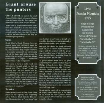 CD Gentle Giant: Live In Santa Monica 1975