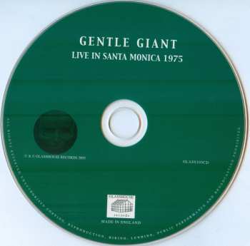 CD Gentle Giant: Live In Santa Monica 1975