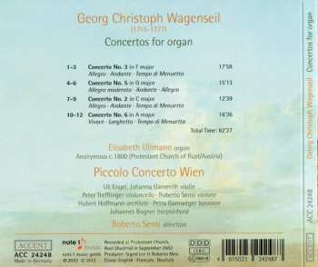 CD Georg Christoph Wagenseil: Concertos For Organ