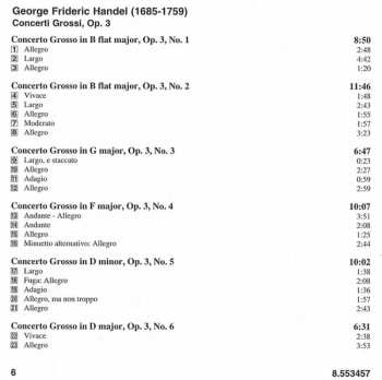 CD Georg Friedrich Händel: Concerti Grossi Op. 3, Nos. 1-6
