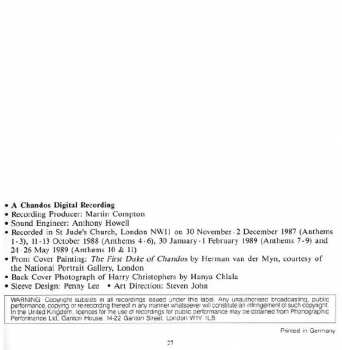 4CD/Box Set Georg Friedrich Händel: Chandos Anthems (Complete)