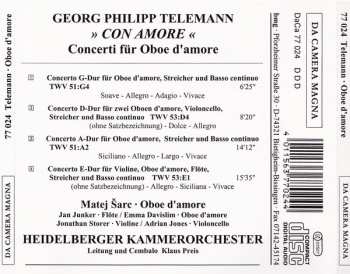 CD Georg Philipp Telemann: Concerti für Oboe d'Amore