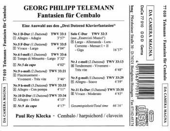 CD Georg Philipp Telemann: Fantasien Für Cembalo