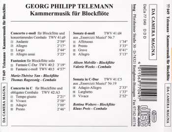 CD Georg Philipp Telemann: Kammermusik Für Blockflöte